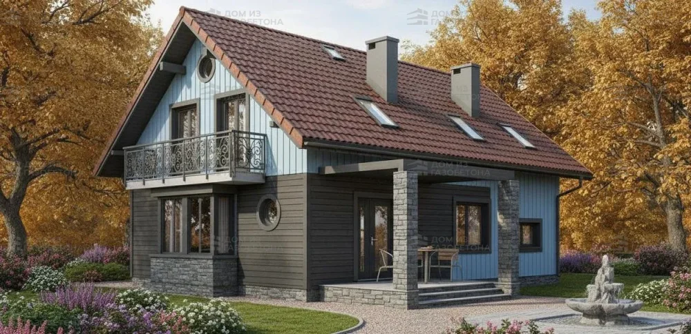 Проект Двухэтажный дом 14 на 11, 175 м2