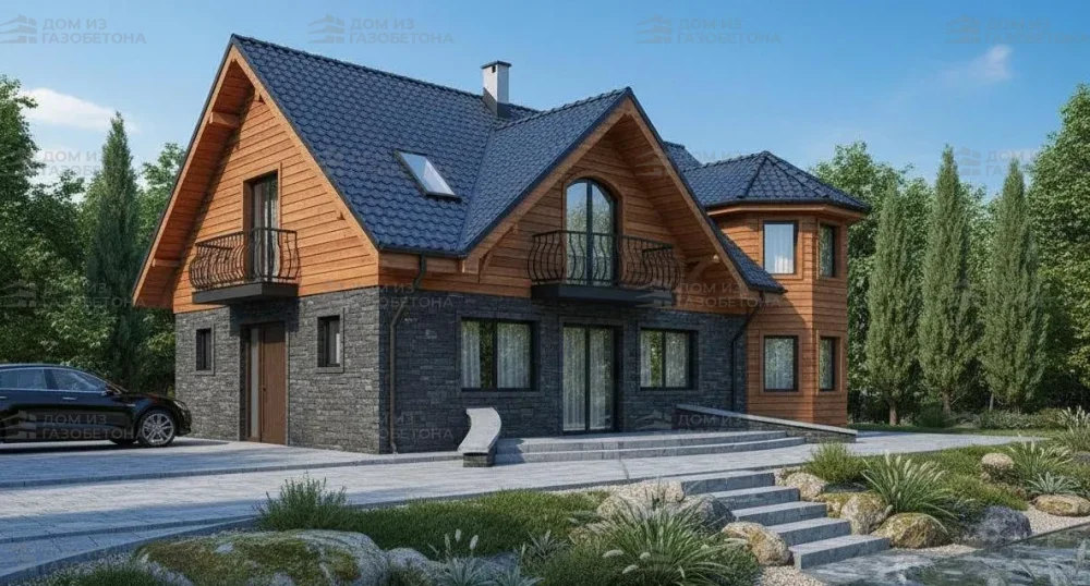 Проект Двухэтажный дом 12 на 9, 132 м2