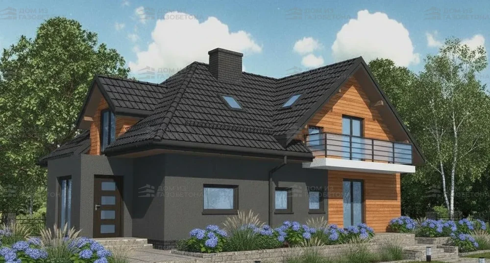 Проект Двухэтажный дом 13 на 11, 158 м2