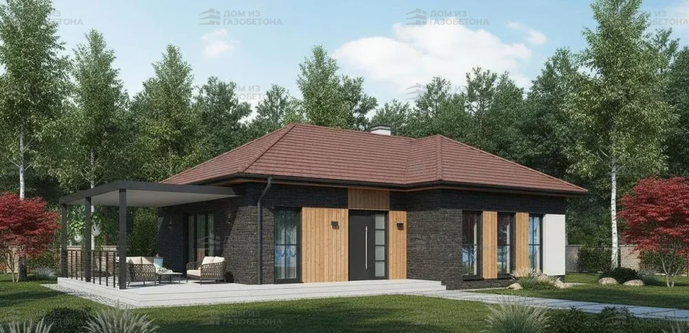 Проект Одноэтажный дом 21 на 11, 157 м2